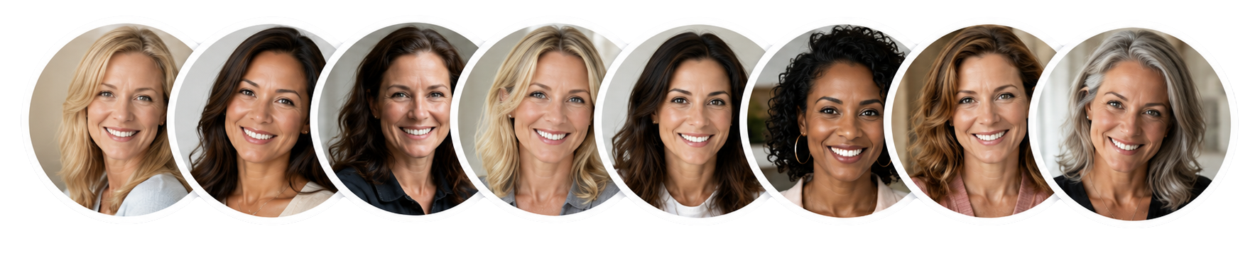 Eight smiling women over 40 who use SummaUp