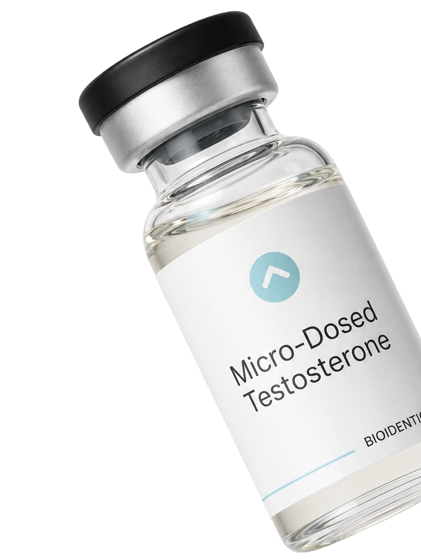 Vial of micro-dosed bioidentical testosterone
